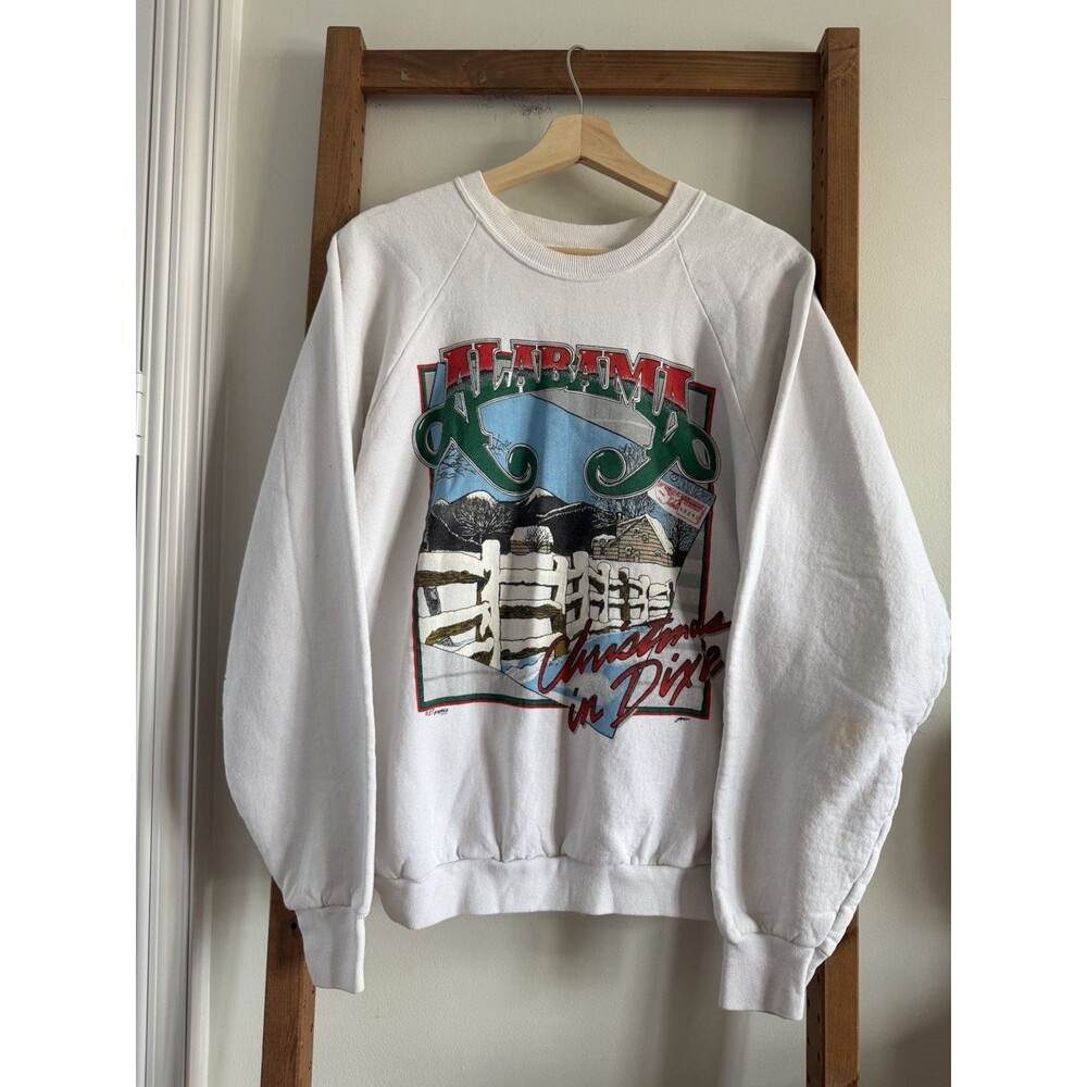 Vintage 90s Alabama Band Sweatshirt XL USA Christmas in Dixie Country RARE Tour
